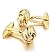 RING-4U R4U Knot Gold Plated Men Unisex Wedding Gift Wedding Business Cufflink 1 Pair (2pcs)
