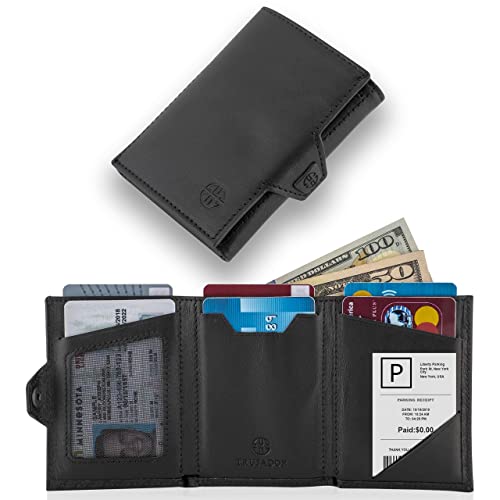 TRUSADOR Verona Unisex Rfid Trifold Leather Wallets Front Pocket Wallet3