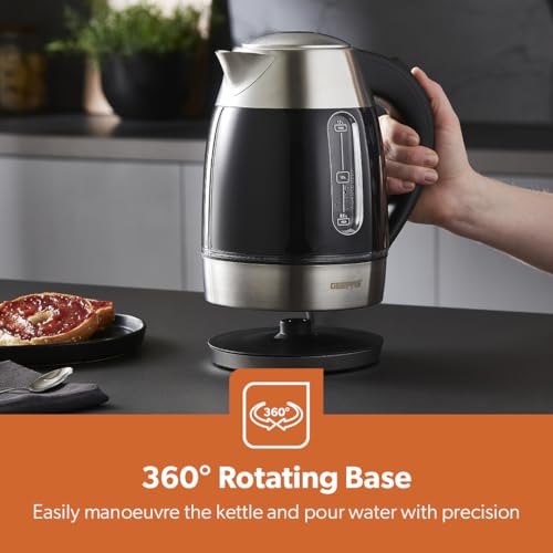 GEEPAS Illuminating Electric Kettle | 1.7L Cordless Stainless Steel Jug Kettle | Rapid Boil for Hot Water Tea Coffee | Boil Dry Protection Auto Shut Off | Swivel Base with Auto Lid Open | 2200W - Image 8