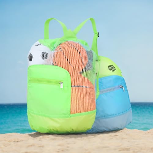 Shindel 2PCS Beach Backpack, Mesh Drawstring Bags for Kids Men Women, Mesh Bag for Pool Beach Gear, Athletic Gym Sports Workout3