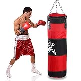 ZXQZ Punchingsäcke Schwerer Boxsack, Boxsack mit Handschuhen und Trainingsgurt, für Kampfsport/Kickboxen/Karate-Training(Leere Tasche) Standboxsäcke (Size : 80cm)