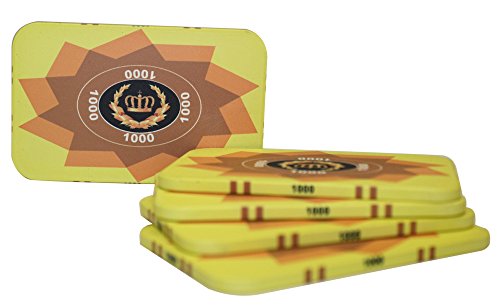 MRC Set of Five Laurel Crown Ceramic Poker Plaques (Yellow $1000)