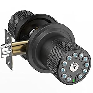 Keypad & Key Smart Door Lock, 50 User Codes, Waterproof, Auto Lock – Matte Black