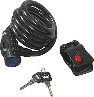 Viro Anti-Theft Bike Lock - Twisted Cable 4 Feet Bike Cable Lock with Keys | Coiled Bike Locks with Mounting Bracket | Motorcycle Lock | Keyed Bike Lock with Dust Proof Cover