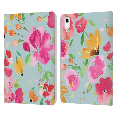 Housse iPad Air 11 design floral Ninola en cuir pour travailler au café ou en voyage