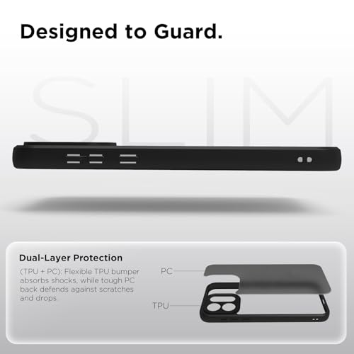 Image of RIGGEAR Shockproof Sleek Hybrid Armor Back Cover Case for OnePlus Nord 6 5G / Nord CE 6 5G (Smoke Black Matte PC + Black TPU Bumper)