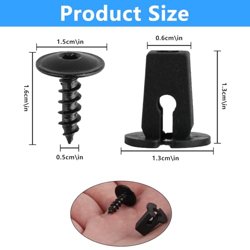 90 STK Karosserieschrauben, M5x16 mm Blechschrauben Selbstschneidende Schrauben Edelstahl, Flachkopfschrauben, TORX Schrauben Schwarz, Blechschrauben Sortiment für Auto Kfz Schrauben, mit 90 Basis