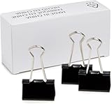 Amazon Basics Sturdy Binder Clips, Office Supplies, Medium 1.25 in, Document Organizing, Black, 96 Count...