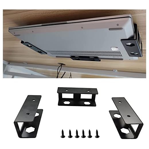 Goorder Supporto per Laptop Sotto la Scrivania, Staffa per Rack Organizer per Montaggio su Scrivania in Metallo con Viti, per Riporre il Computer Portatile e la Tastiera Sotto il Tavolo (3 Pezzi)