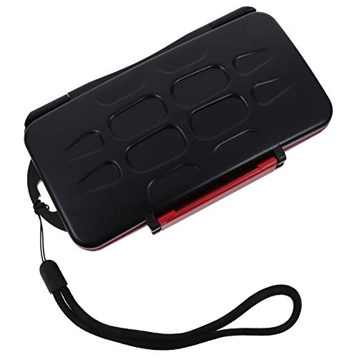 Hemobllo — Estojo para cartão SD de plástico profissional à prova d'água e antichoque (vermelho)