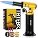 TBTEEK Kitchen Torch, One-Hand Operation Butane Torch Lighter with Gas Gauge, Adjustable Flame for BBQ, Baking, Brulee Creme, Crafts and Soldering(Butane Gas Not Included)