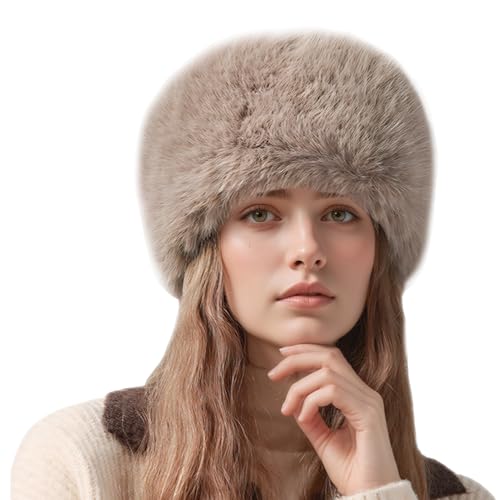 Chapeau bob en fausse fourrure femme doux et chaud style pêcheur FEOYA