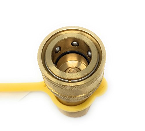 3/8 Inch Natural Gas Quick Connector Brass Propane Adapter Fittings For Lp Gas Propane Hose Quick Disconnect [2660] Solid Brass 1/2 Psig Pressure 50 000 Btu Hour Capacity Input 3/8 Insert #TOP2