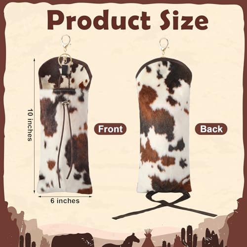 Sosation Horse Saddle Water Bottle Holder Western Saddle Drink Holder with Pocket Cowhide Leather Bag Pouch for Cowboy Cowgirl Ranch Women Men Riding Gifts Stuff Accessories Easy Attach 6 x 10 Inch