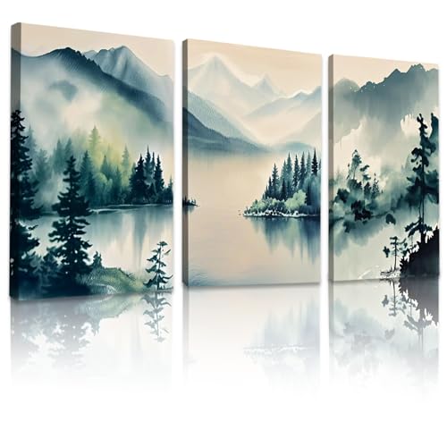 Peinture sur toile nature pour moderniser un couloir sombre lot de 3