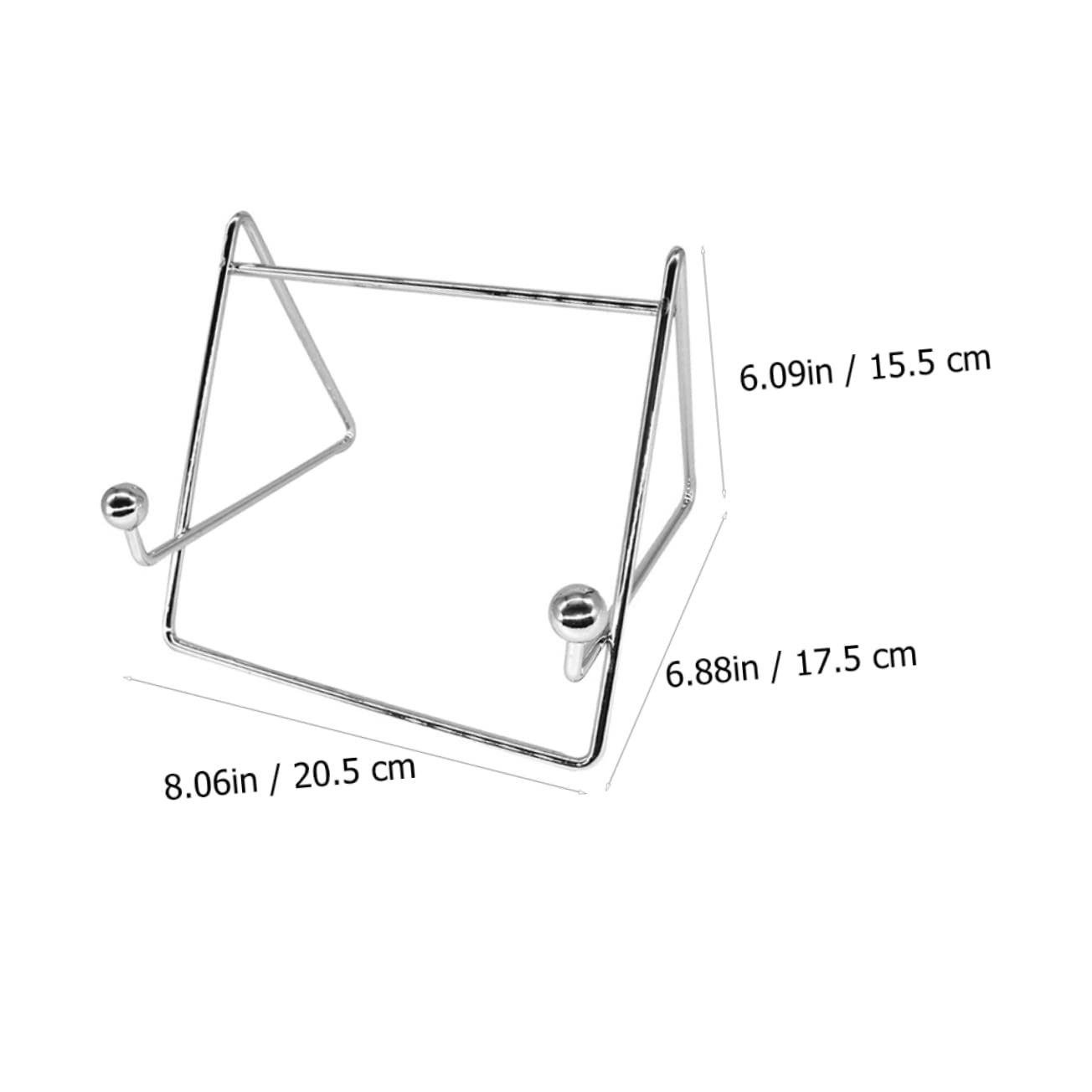 COLLBATH 1Pc Cookbook Stand Upright Manual Display Rack for Recipes Menus and Newspapers Sleek Silver Design for Kitchen Organization and Tidy Workspace