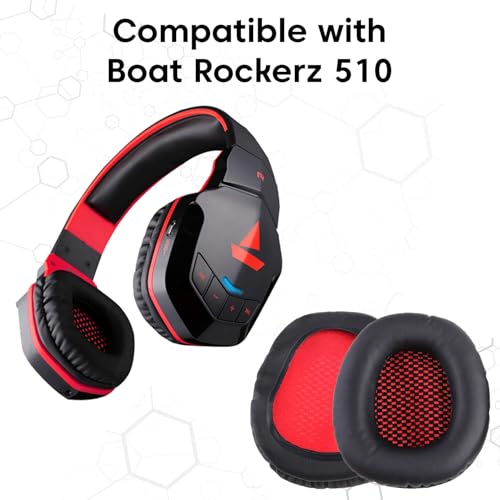 Image of Sounce Replacement Earpad Cushions Compatible with Boat Rockerz 510 Headphones, Premium Soft Protein Leather & High-Density Memory Foam Ear Pads for Long-Lasting Comfort, Noise Isolation (1 Pair)