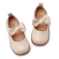 RVROVIC Kleine Mädchen Mary Jane Flats Gracy Ballett Prinzessin Kleinkind Kleid Schuhe Schule Geburtstag Party(1-Beige,28 EU)