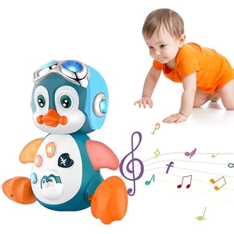 Crawling Penguin Baby Musical Toys, Baby Tummy Time Toys for Infant 0-3 0-6 6-12 12-18 Months Music Learning Crawl Interactive Development Toy with LED Lights, Babies Toddler Boy Girl Birthday Gift Cover