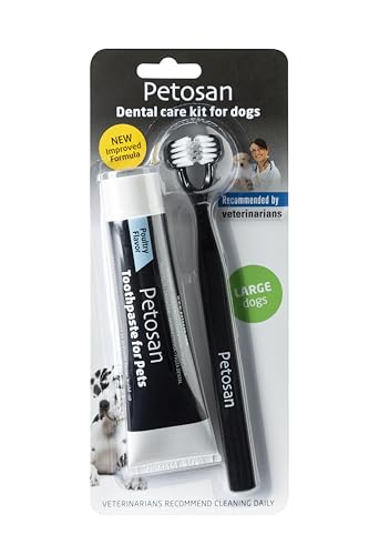 Petosan Zahnpflege-Set für Hunde, größe Hunde 16 kg + (35 Lbs+)