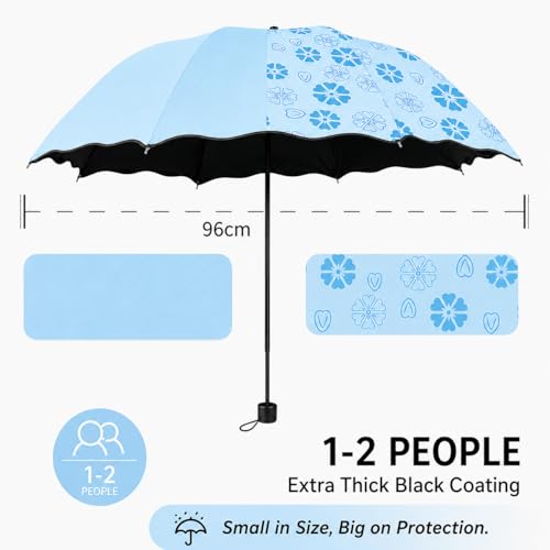 Image of Colour Change Umbrella for Kids & Adults | Waterproof Folding Travel Umbrella | Rain & UV Sun Protection | Wind Resistant Portable Design for School, College & Outdoor Use