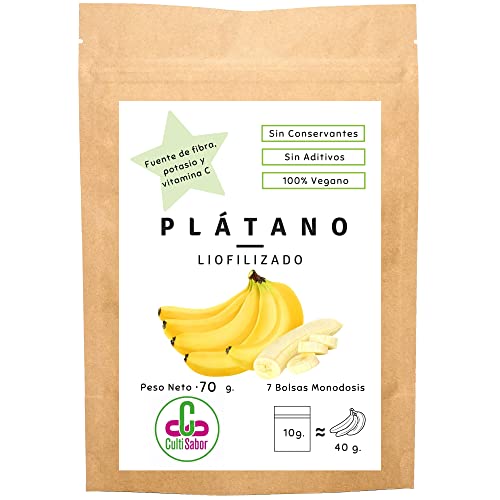 CultiSabor Plátano Liofilizado en Polvo 7 Monodosis - Fruta Liofilizada Deshidratada - Freeze Dried Banana Powder Cover