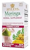 Hyleys Moringa Oleifera and Green Tea Turmeric Flavor - 25 Tea Bags - Superfood Miracle Tree Tea with Dried Moringa Oleifera Leaves