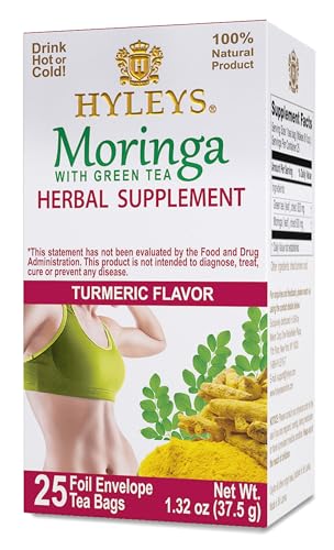 Hyleys Moringa Oleifera Green Tea Turmeric (25 Tea Bags)