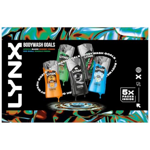 Lynx Bodywash Collection 5pk gift set collection for men Perfect for Birthdays, Christmas Birthday Holiday