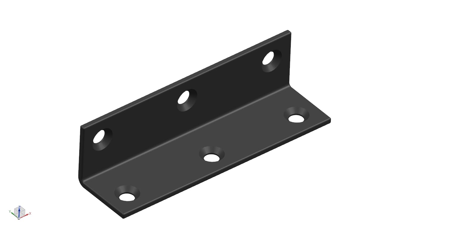 L Bracket,Heavy Duty Corner Brace,Stainless Steel Corner Bracket,Black Large Angle Brackets, Metal Braces for Wood Aufuga (10, 3.2*0.8*0.8inch)