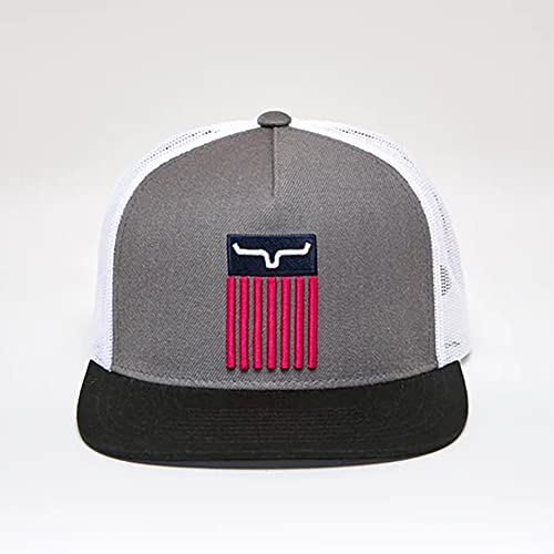 Image of Kimes Ranch Men's Cody Embroidered Flag Logo Mesh-Back Trucker Cap