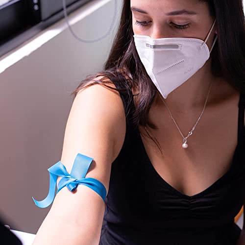 Image of Disposable Tourniquet [Pack of 500] Blue 1 inch x 18 Inch Long Rolled and Banded Single-Use Elastic Latex-Free First Aid Tourniquets (500)