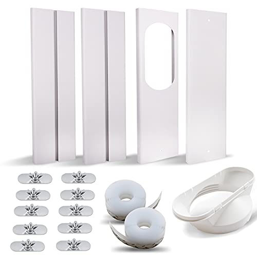 Portable Air Conditioner Window Vent Kit, Adjustable Length Portable AC Vent Kit with Coupler & Window Silicone Seal, for Portable Air Conditioner with 5.1