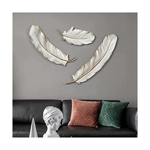 Art mural en métal et résine avec sculpture haut de gamme en plumes 3D