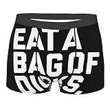 DSFPORKFS Eat a bag of dicks Boxer Briefs Mens Underwear Print Soft Shorts Comfortable Breathable Gifts For Boyfriend Black