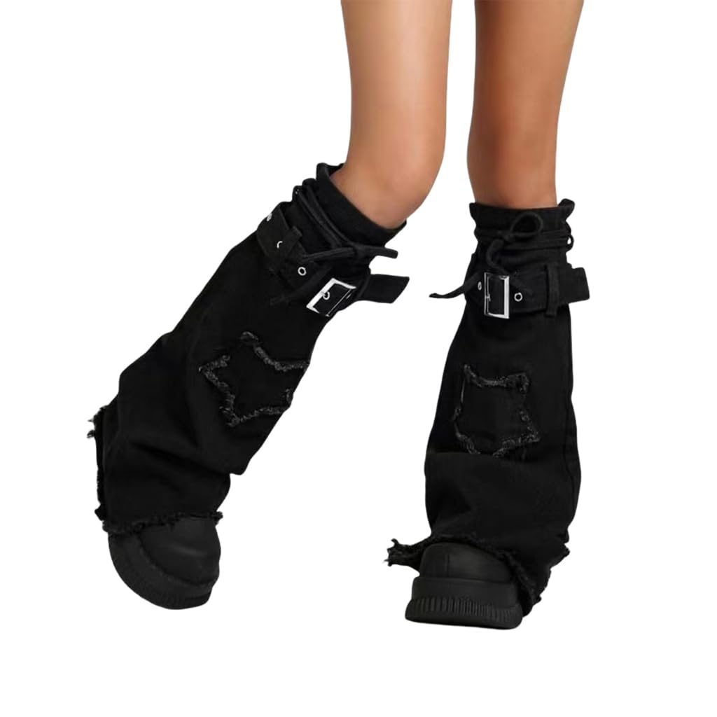 sodeber Denims Leg Warmers Cool Flared Punk Long Socks Fashion Covers Sweet Sleeve Streetwear