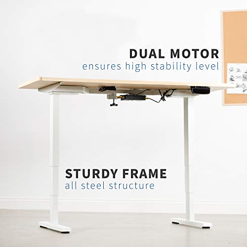 Vivo Electric Dual Motor Stand Up Desk Frame For 40 To 84 Inch Table Tops, Frame Only, 3 Stage Height Adjustable Diy Workstation With Touch Screen Controller, White, Desk-V103Ew #TOP5