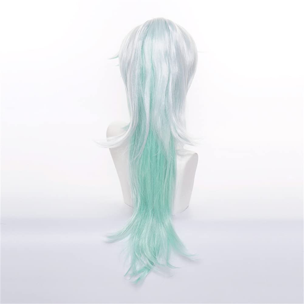 Xingwang Queen Anime Cosplay Wig White Light Blue Gradient Color Ponytail Wig Women Girls' Party Wigs