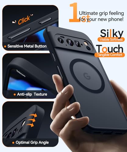 CANSHN für Google Pixel 10 Pro XL Hülle mit Kameraschutz für Magsafe (TOP Militärschutz & Magnetkraft) Extrem Haltbarkeit Handyhülle Pixel 10 Pro XL Case - Transluzente Matt Schwarz - Bild 7 - Details ansehen