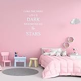 Stickers muraux en vinyle avec citation inspirante « I Like The Night Without The Dark We'd Never See The Stars » pour lit de séjour