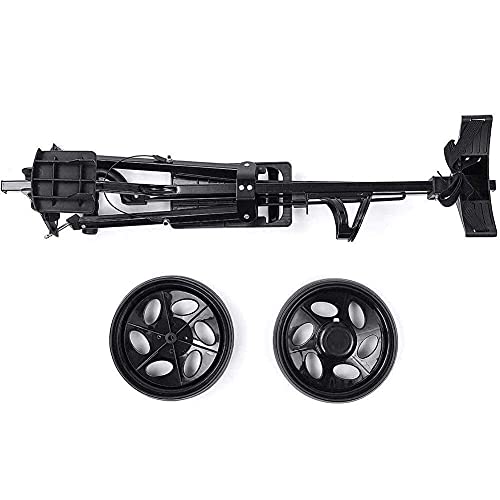 Golftrolley Golfduwwagen Golftrolleywagen Ijzer zwart Verstelbaar 2 wielen Golfcaddy Aluminium opvouwbare trolley met… - Afbeelding 4