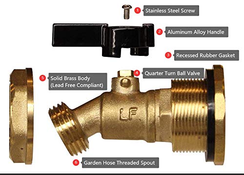 RAINPAL RBS050 Brass Rain Barrel DIY Spigot(Unibody Design)