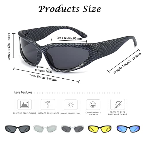 Long Keeper Polarised Wrap Around Sunglasses for Women Men Y2K Trendy Sunglasses Fashion Sun Glasses UV Protection for Driving Sport Fishing - Image 3