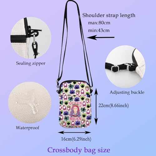 XYANFA Movie Inspired Crossbody Bag Queen Of Mean Vilain Movie Fans Themed Purse Travel Bag Sling Shoulder Bag2