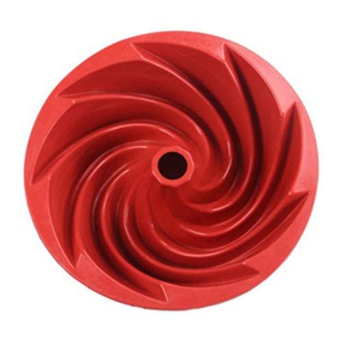 Gqz Silicone 9" Fluted Bundt Pan Grade Round Cake Pan Non-Stick Flower Cake Pan Mold For Bundt Cake, Pound Cake Red #TOP1