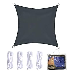 JNCH Vela Ombreggiante Rettangolare 2x2m Tenda a Vela Parasole da Esterno Protezione Solare Anti Raggi UV Vela Omreggiante Impermeabile Respirante per Giardino Esterno Grigio Scuro