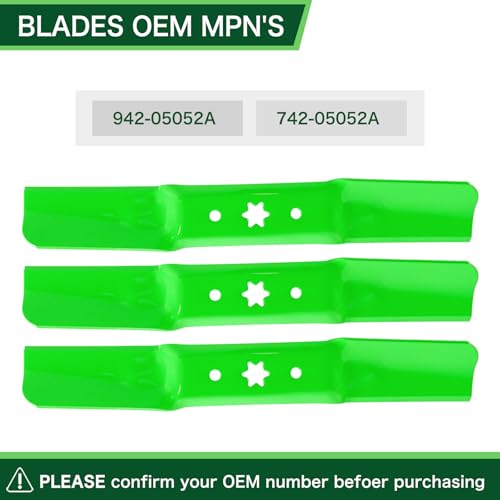 50\" Deck Mower Blades Fit for Cut MTD Cub Cadet ZT1-50 RZT-50 XT1-LT50 ZT2-50 XT2-LX50 LTX 1050 Troy-Bilt Super Bronco Mustang XP 50 inch Zero Turn Mower Replaces OEM 742-05052 942-05052 6 PACK - Thumbnail 4