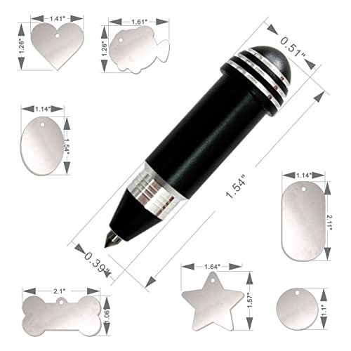 Dbwhole Engraving Tip Tool For Cricut Joy, With 2 Color & 7 Lovely Blank Tags, Shape Of Dog Bone, Heart, Circle, Star, Fish, Oval, Rectangle #TOP1