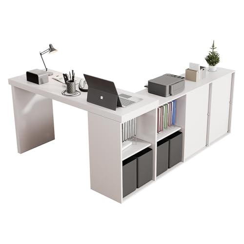 Sideboard Sweiko blanc : optimisez les petits espaces avec ce meuble en L - 8