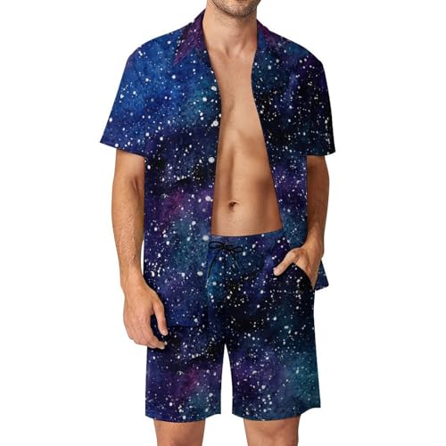 Chemise Hawaïenne Galaxie et short assorti pour vos soirées plage et vacances d'été